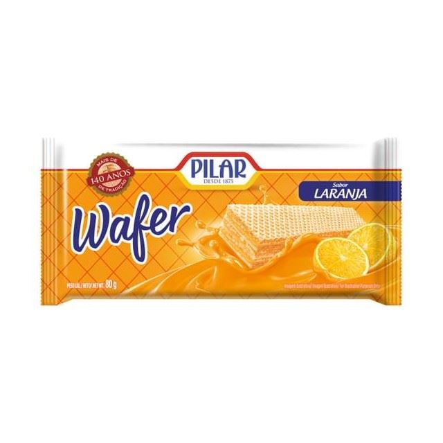 BISCOITO WAFER LARANJA PILAR 80G